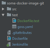 git repo with customized Dockerfile.test